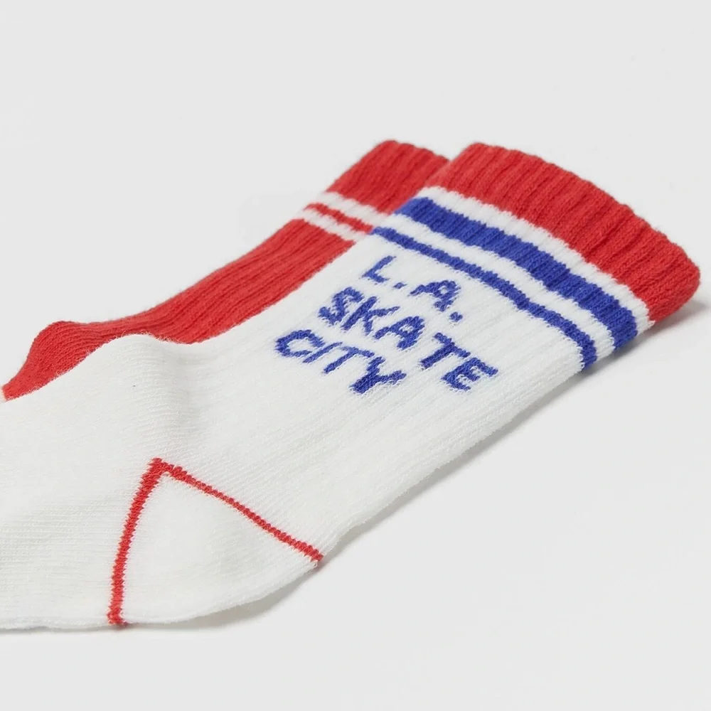 NWT. Zara Kids White/Red Pack of Ribbed Socks. Size 2-3.